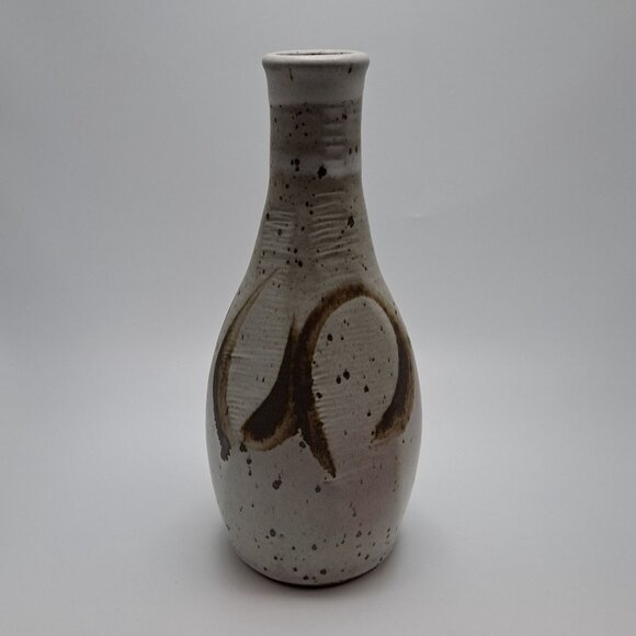 Handmade Ceramic Vase Speckled Glaze Abstract Design - Picture 16 of 16